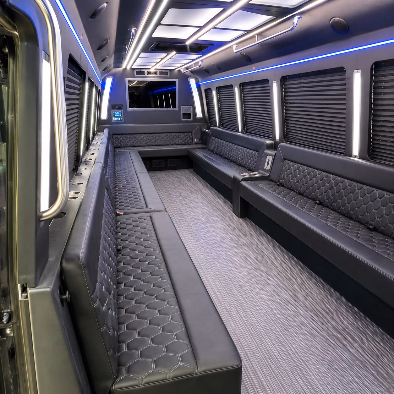 beverly 40 passenger party bus interior