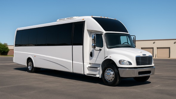 Exterior of Charter Bus Company Lowell's 15 Passenger Minibus in Lowell