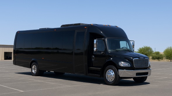 Exterior of Charter Bus Company Lowell's 18 Passenger Minibus in Lowell