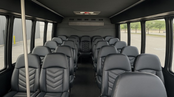 Interior of Charter Bus Company Lowell's 20 Passenger Mini bus in Lowell