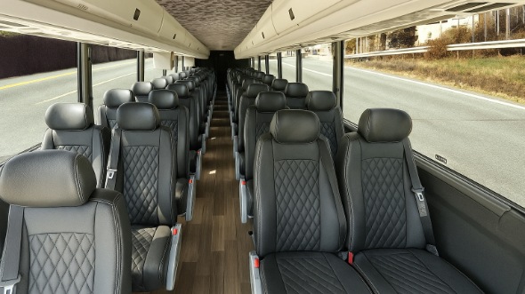 Interior of Charter Bus Company Lowell's 25 Passenger Mini bus in Lowell