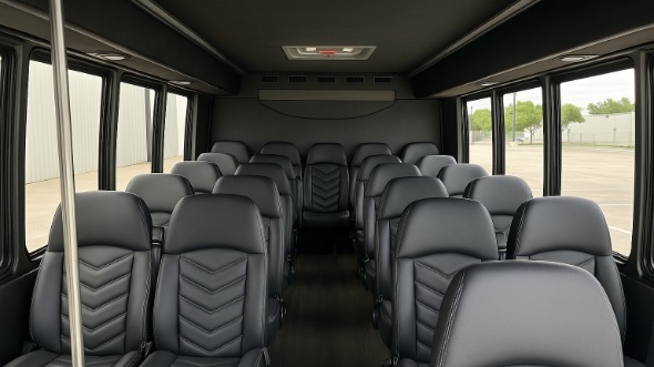 Interior of Charter Bus Company Lowell's 28 Passenger Mini bus in Lowell