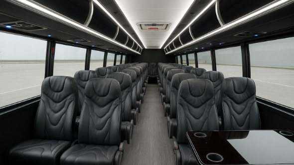Interior of Charter Bus Company Lowell's 30 Passenger Minibus in Lowell