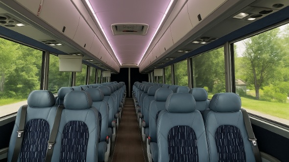Interior of Charter Bus Company Lowell's 35 Passenger Minibus in Lowell