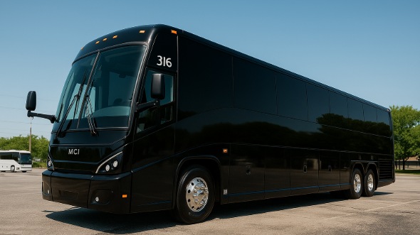 Exterior of Charter Bus Company Lowell's 50 Passenger Charter Bus in Lowell