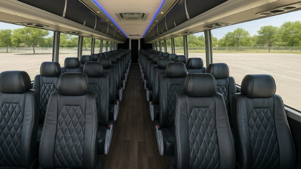 Interior of Charter Bus Company Lowell's 55 Passenger Charter Bus in Lowell
