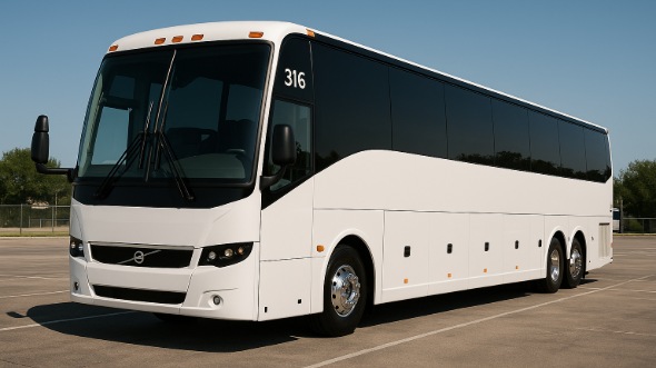 Exterior of Charter Bus Company Lowell's 55 Passenger Charter Bus in Lowell
