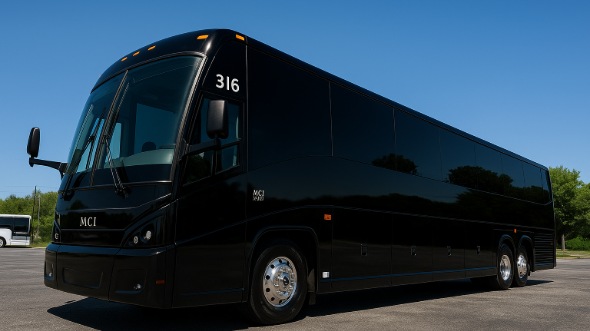 Exterior of Charter Bus Company Lowell's 56 Passenger Charter Bus in Lowell