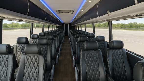 beverly 54 passenger charter bus inside