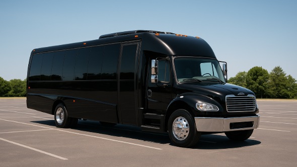 Exterior of Charter Bus Company Lowell's Party Bus in Lowell
