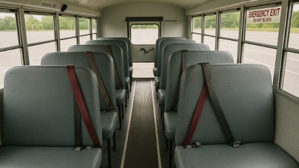 Interior of Charter Bus Company Lowell's School Bus in Lowell