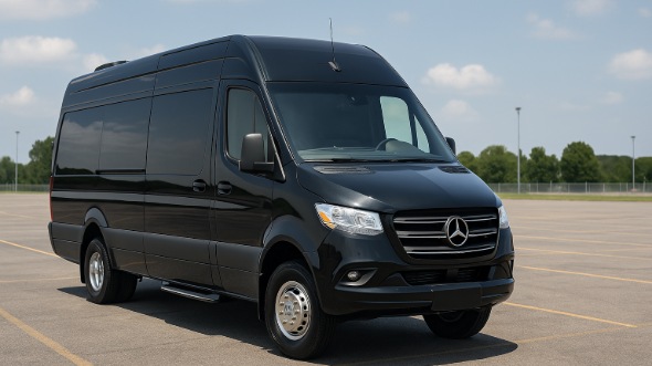 Exterior of Charter Bus Company Lowell's Sprinter Limo in Lowell
