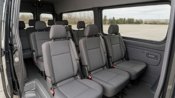 Interior of Charter Bus Company Lowell's Sprinter Van Rental With Driver in Lowell